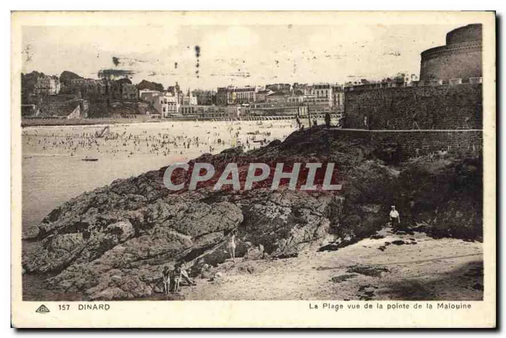 Dinard — Blick auf den Strand von der Spitze der Malouine — n°157 - Vorderseite