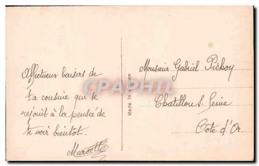 Dois jovens apaixonados — cena de pedido de casamento — P.C. Paris n°2412 - Verso