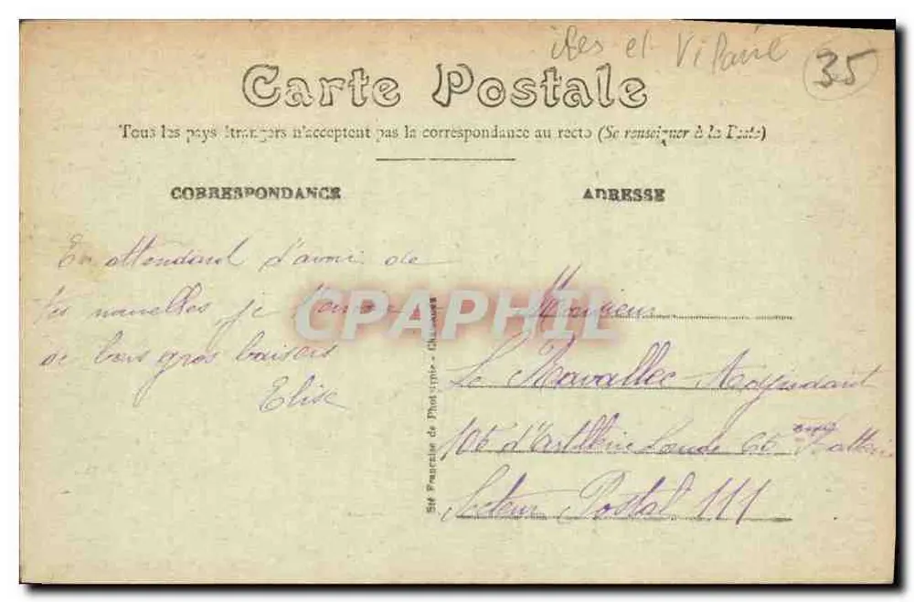 Rennes — O Palácio do Comércio — Editora: Mary Roussellet, n° 10 - Verso