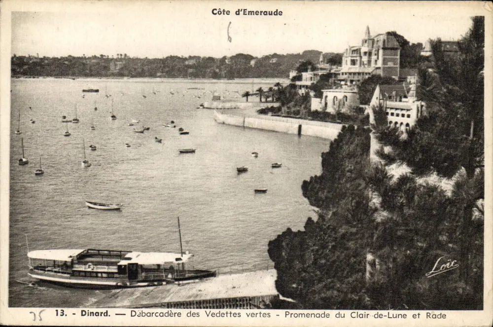 Dinard — Pier der grünen Launches - Promenade du Clair-de-Lune und Hafen - Vorderseite