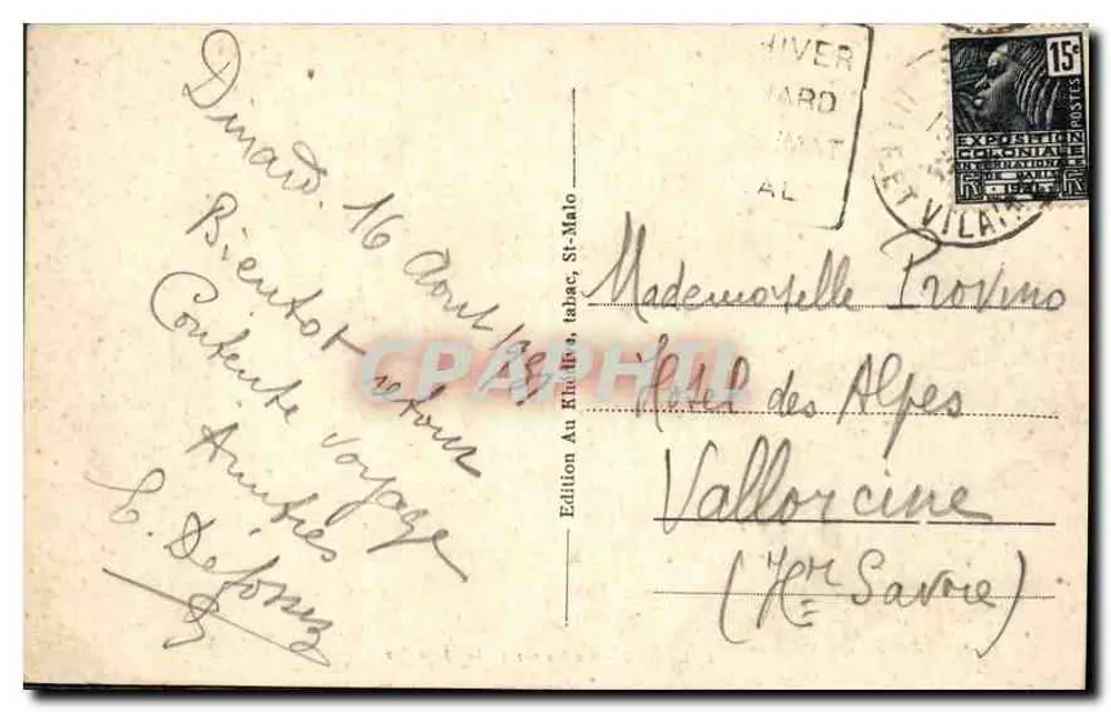 Dinard - A Ponta da Malouine — Edição Au Klindt, talabac, St-Malo — n°6 - Verso