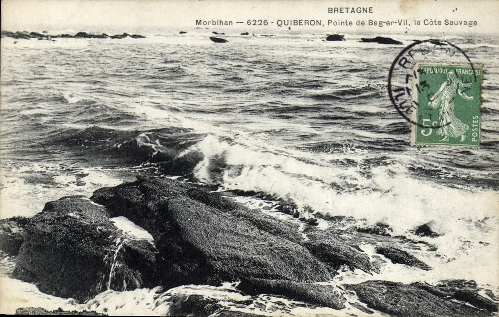 Quiberon, Spitze von Beg-er-Vil, die Wilde Küste — Morbihan 6226 — unbekannter Verleger - Vorderseite