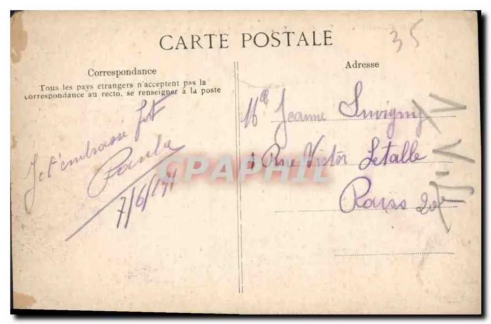 Dinard — Ponta da Malouine — Costa da Esmeralda, n°614 - Verso