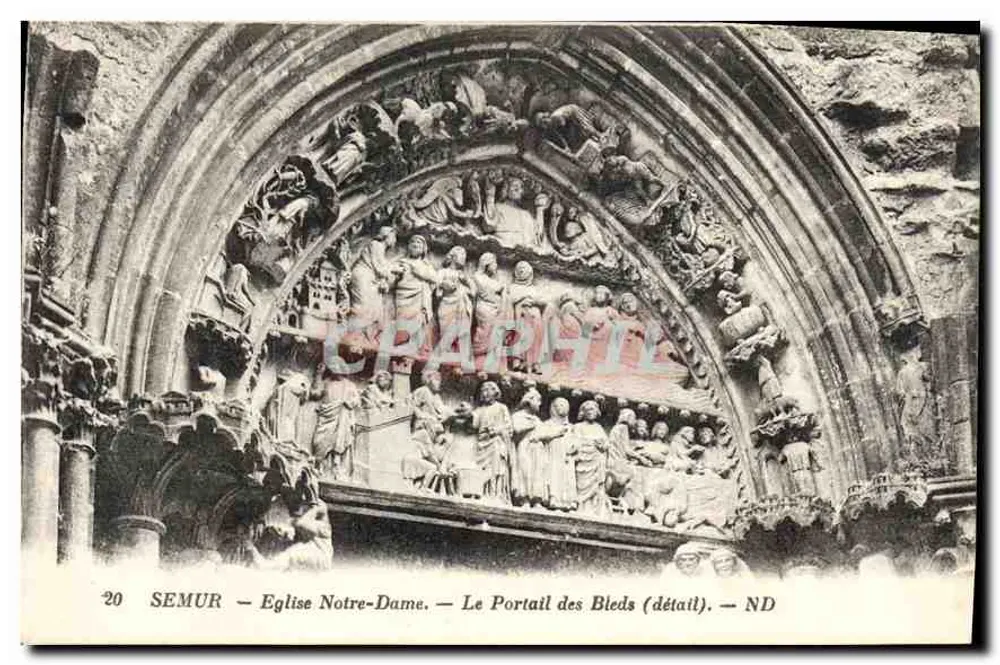 Semur — Kirche Notre-Dame — Der Portal der Bleds (Detail) — ND - Vorderseite