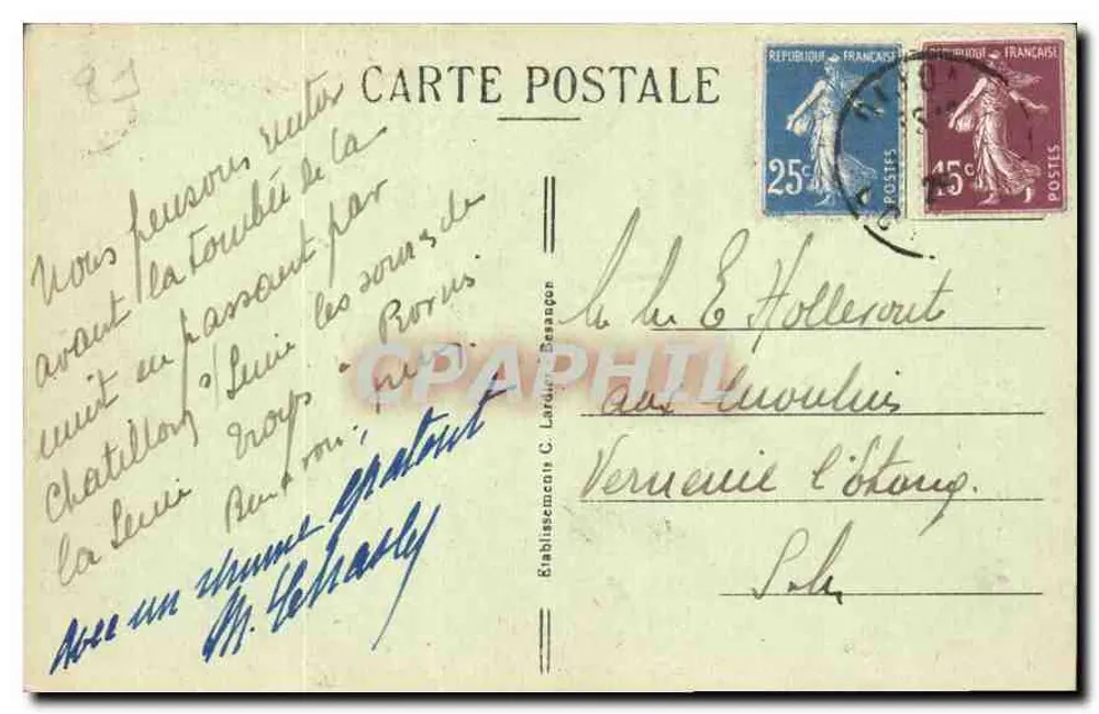 Dijon — Katedra Świętego Benignusa — C.L.B. nr 3571 - Rewers