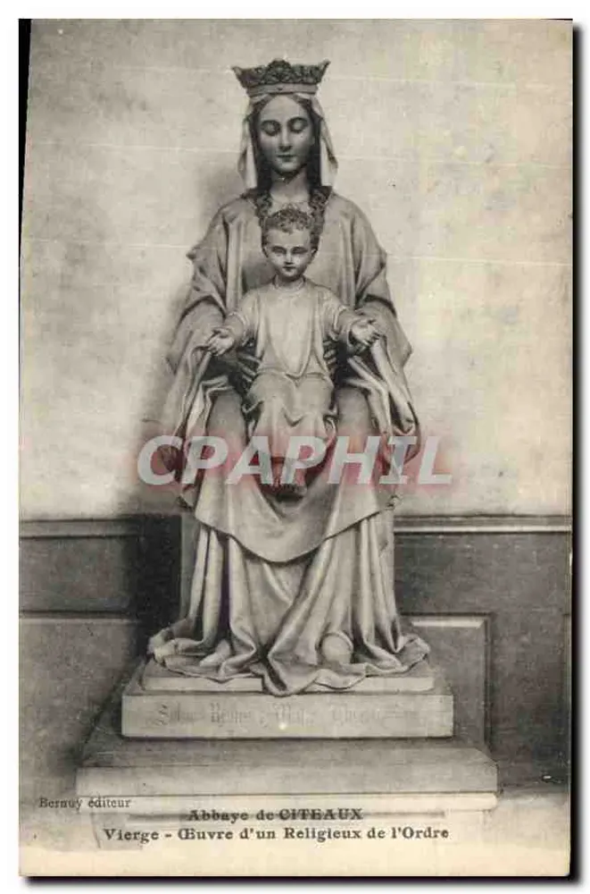 Maria - Statue eines Mönchs des Ordens — Abtei CITEAUX — Verlag Bernoy - Vorderseite