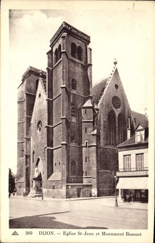 Dijon — Kirche Saint-Jean und Bossuet-Denkmal — Verlag A.P. Nr. 260 - Vorderseite