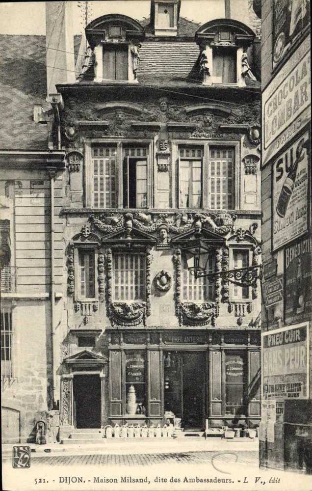Dijon - Casa Milsand, chamada das Embaixadas — L. V., editor - Frente