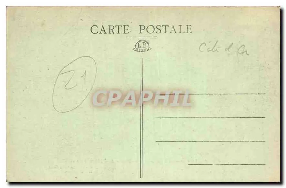 Typen von Köpfen, die die Kirche Notre Dame von DIJON (12. Jahrhundert) schmücken — Edition P. P. 10 - Rückseite