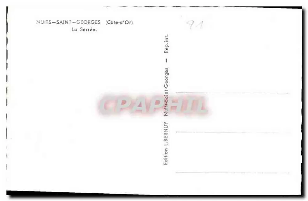 La Serrée — Nuits-Saint-Georges (Côte-d'Or) — Edição LBERNUY - Verso