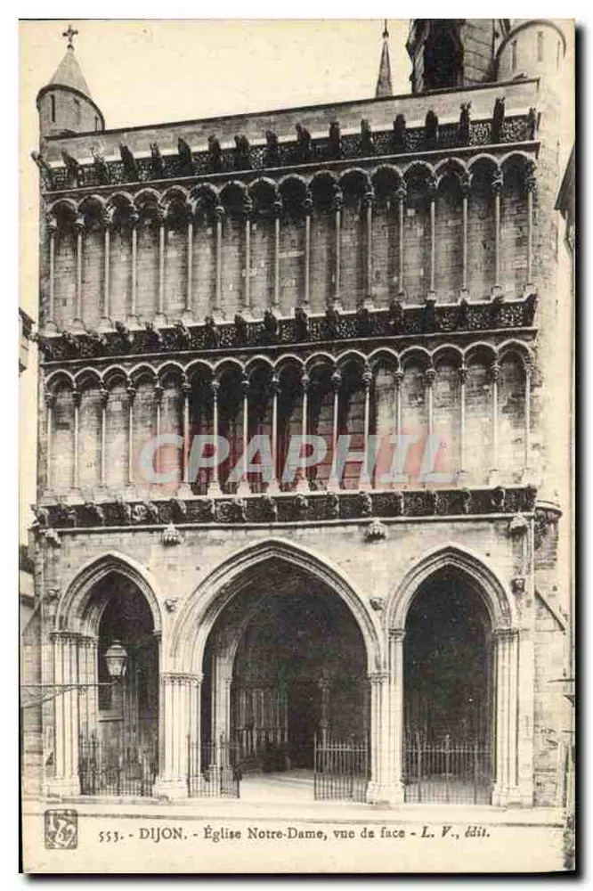 Dijon - Igreja de Nossa Senhora, vista frontal - L. V., editor - Frente