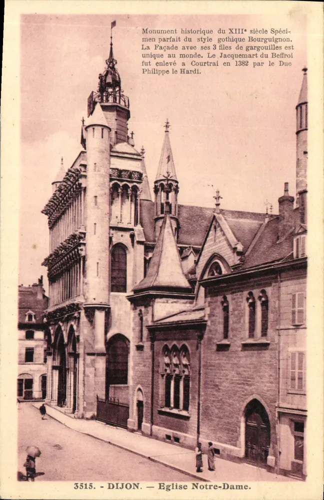Dijon — Igreja de Nossa Senhora — Monumento histórico do século XIII - Frente