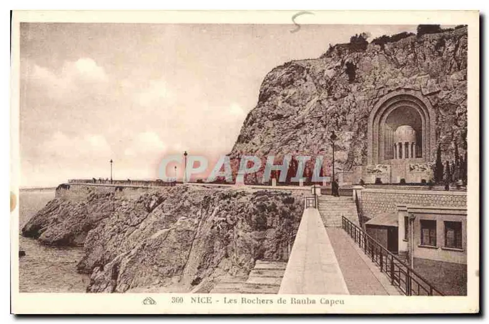 Nizza - I Rochers de Rauba Capeu — editore C° Alandienne des Arts Philatédoniquants - Sérabour - Recto