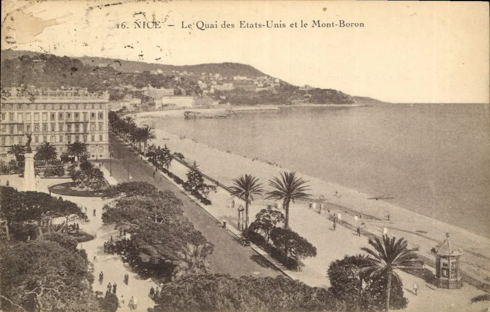 Nice — Der Quai des États-Unis und der Mont-Boron — Verleger: ROSTAN & BÉNARD, NICE — Nr. 16 - Vorderseite