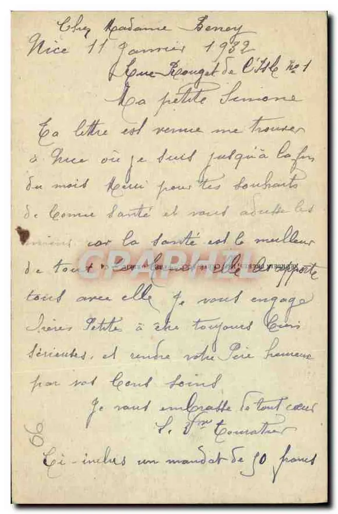 Aussicht vom Mont Boron zwischen den Kiefern — Nice — Verlag JND, Nr. 354 - Rückseite
