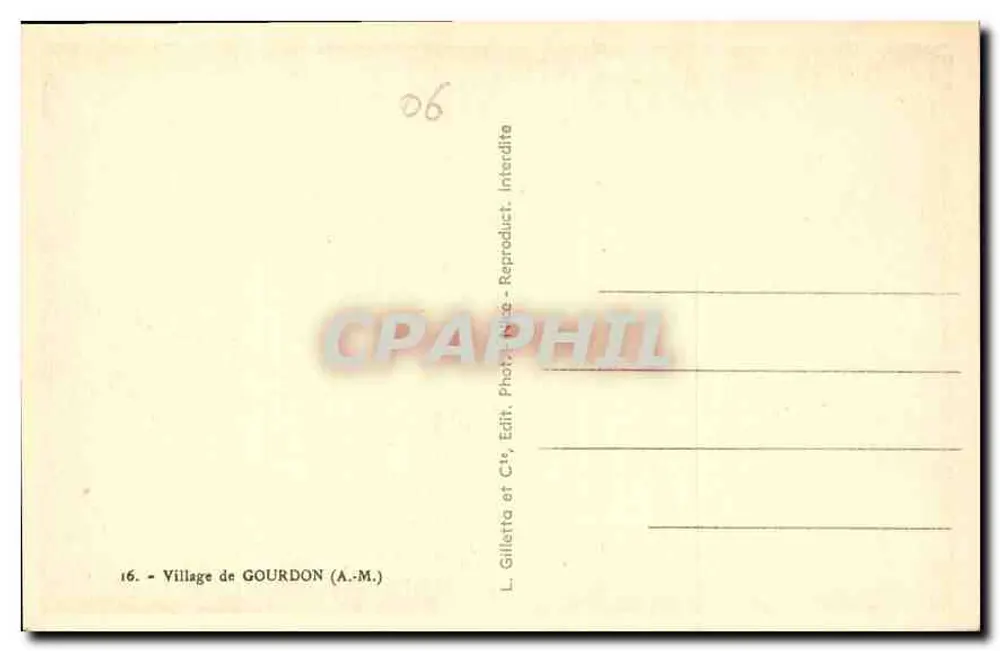 Vila de GOURDON — A.M. — L. Gilletta et Cie, editor - Verso