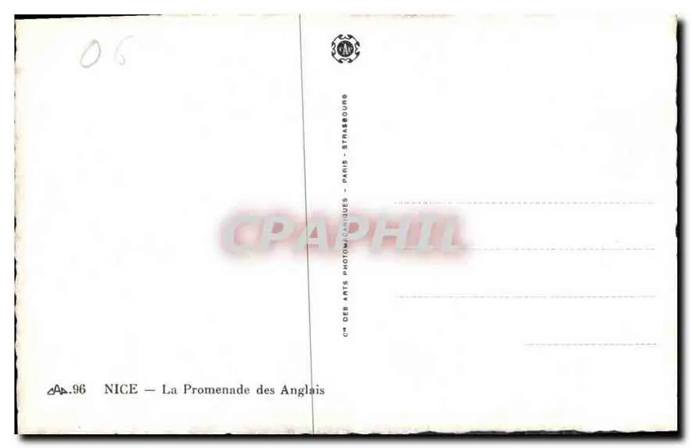 Nizza — La Promenade des Anglais — C° des Arts Photographiques, Parijs - Achterkant