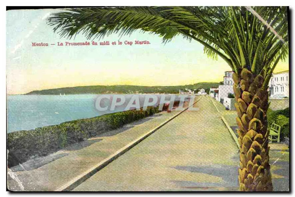 Menton — Die Promenade du Midi und der Cap Martin — Verlag: La rue des cartes postales - Vorderseite