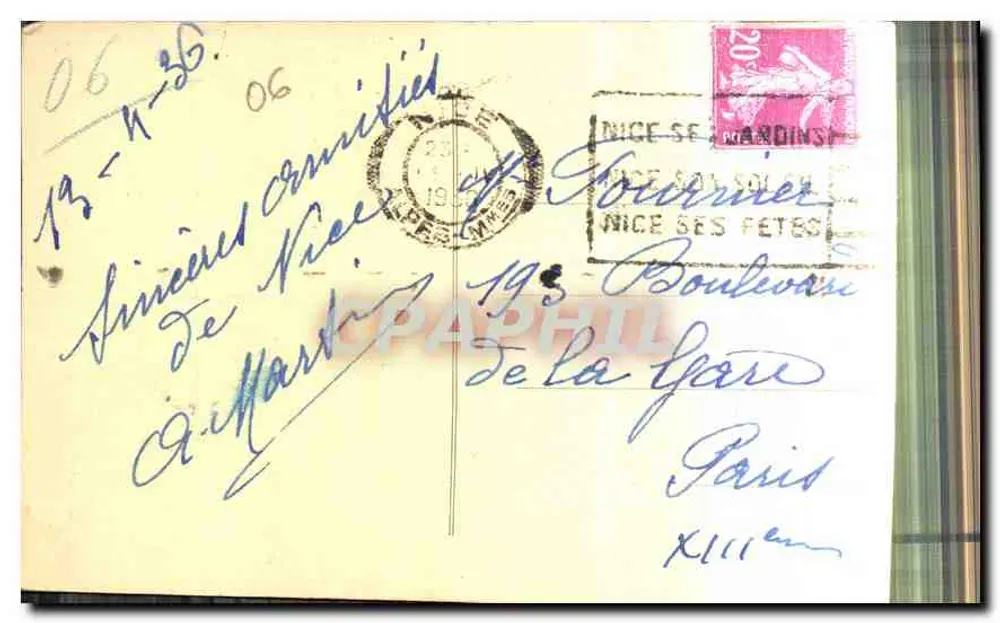 Nice — O Mosteiro de Cimiez — Editor não identificado, número de série não visível - Verso