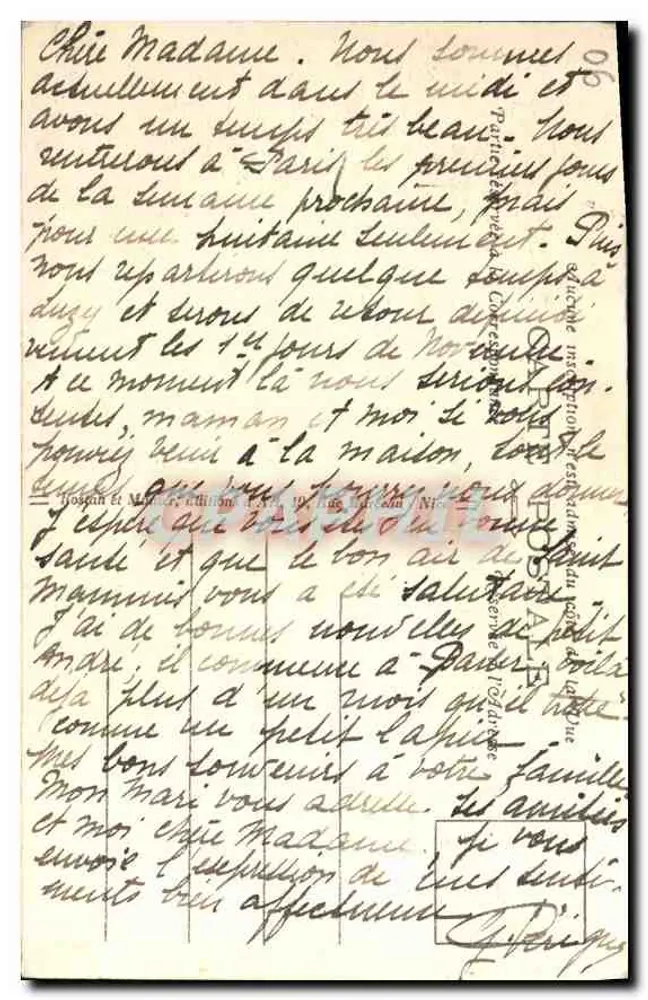 Côte d'Azur — zachód słońca — wydawca H. Josian i M. Mallet, n° 69 - Rewers