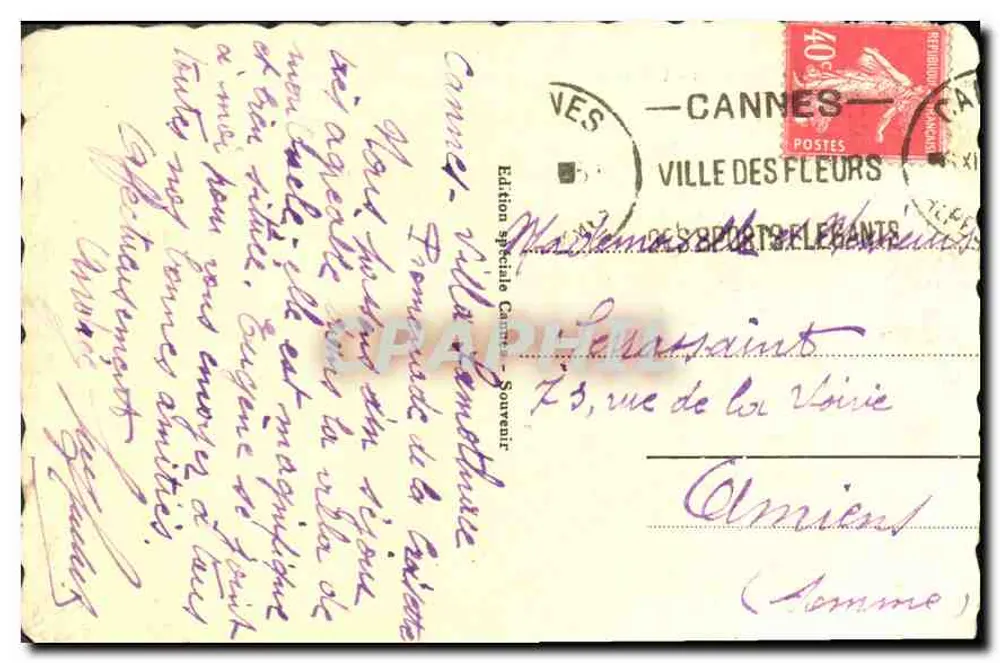 CANNES - Das Hotel Carlton - Ansicht vom Croisette - Rückseite