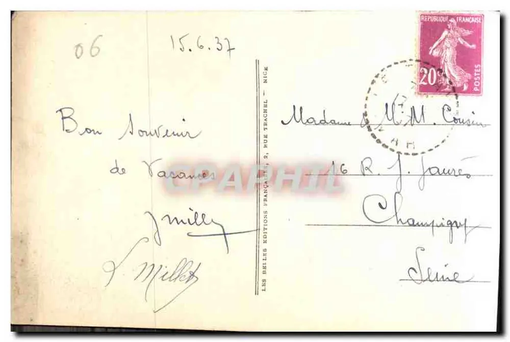 Cannes — La Croisette und Mont Chevalier — Verlag Cap, Nr. LL 358 - Rückseite