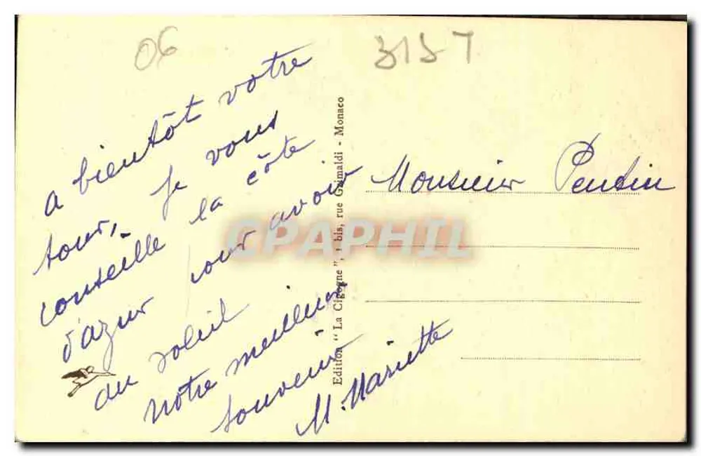 Saint-Jean-Cap-Ferrat - La Pointe de Saint-Hospice — Édition Mariette - Verso
