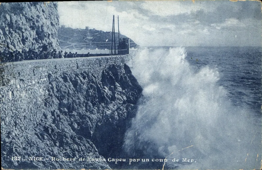 Nice - Rochers de Rauba Capeu durch eine Meereswelle — Édition Giletta, Nr. 182 - Vorderseite