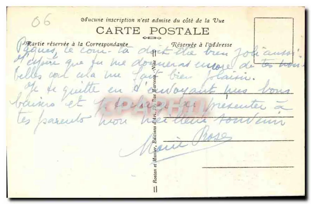 Nice - O Jardim Albert Ier - A Doca-Passeio - R.M. n°531 - Verso
