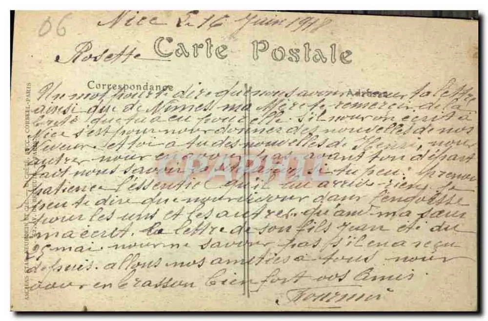 NICE — Aussicht vom Mont Boron zwischen den Kiefern — ND Hol, n° 354 - Rückseite