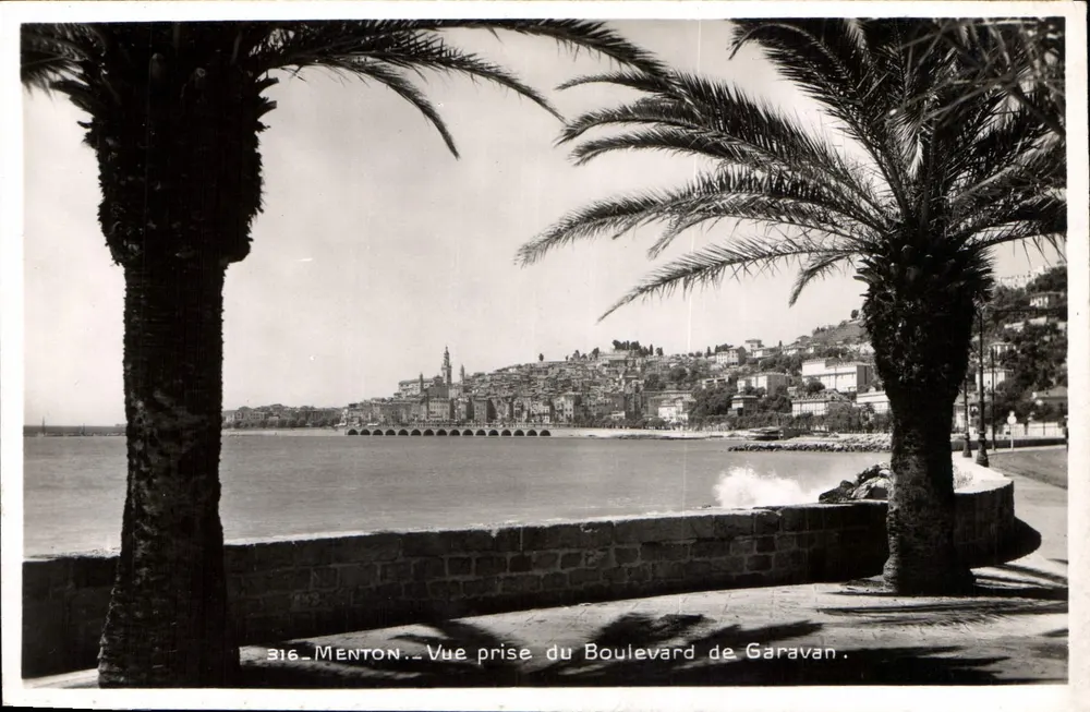 Menton — Uitzicht genomen vanaf de Boulevard de Garavan — onbekende uitgever, nr. 316 - Voorkant