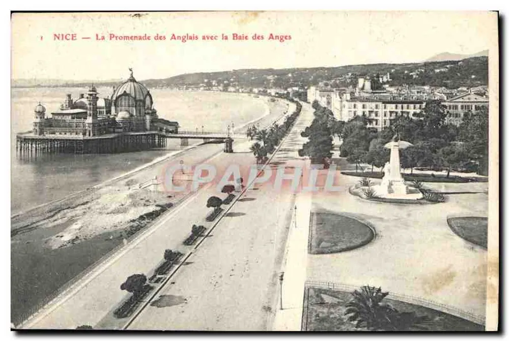 Nice — Die Promenade des Anglais mit der Baie des Anges — unbekannter Verlag, n°1 - Vorderseite