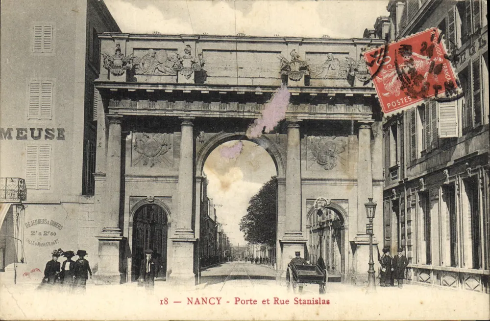 NANCY — Porte et Rue Stanislas — éditeur De Jeuvers & Diners, n°18 - Frente