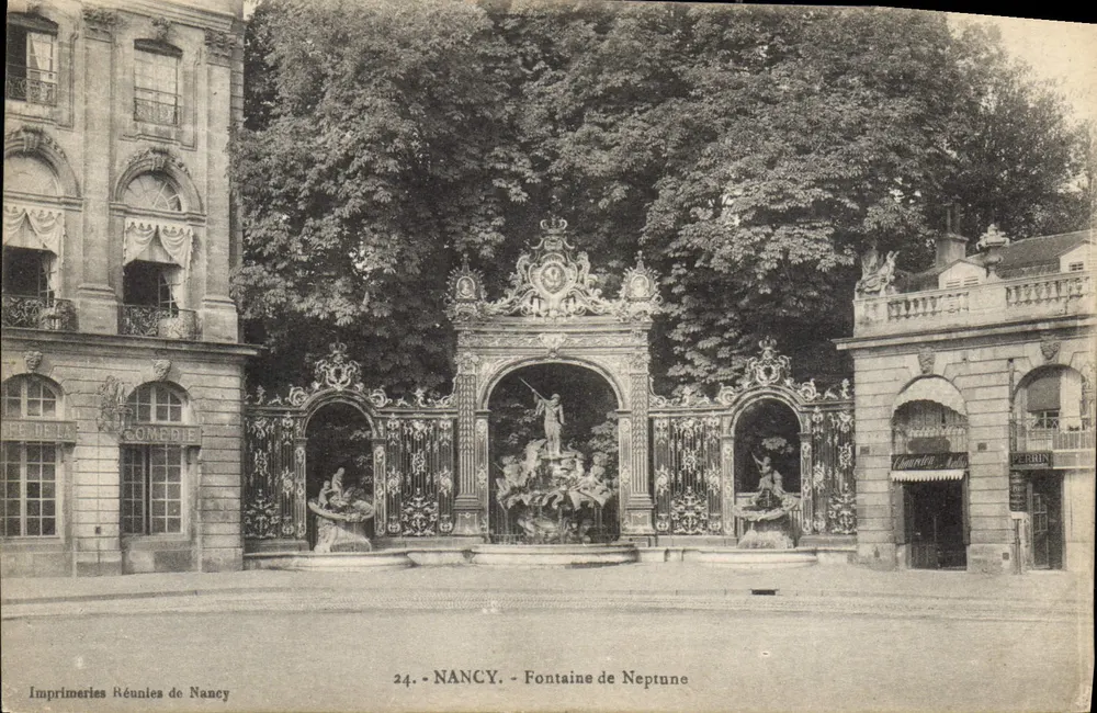 NANCY - Fontaine de Neptune — Imprimeries Réunies de Nancy, n°24 - Frente