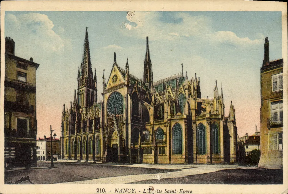 Nancy - A Igreja de São Epvure — Edição V. Roder, Nancy, n° 210 - Frente