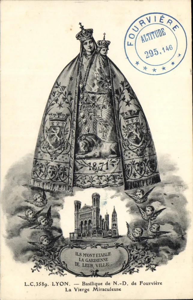 A Virgem Milagrosa — Basílica de N.-D. de Fourvière — Lyon — editor L.C.3589 - Frente