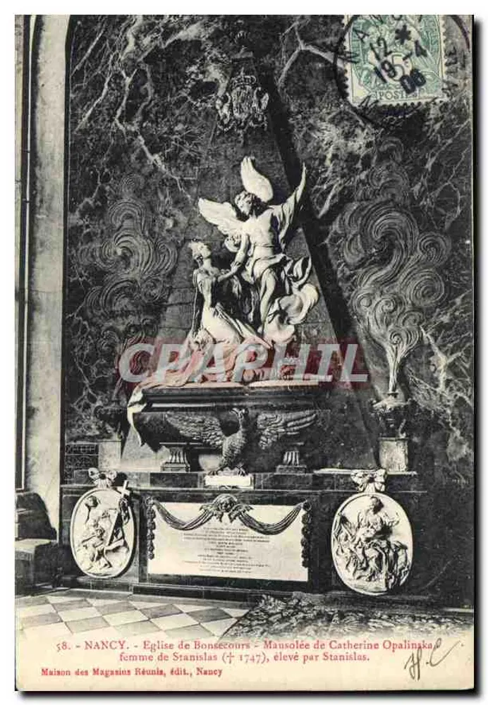 Nancy - Kirche von Bonsecours - Mausoleum von Catherine Opalinaka († 1747) - errichtet von Stanislas, Verlag: Maison des Magasins Réunis - Vorderseite