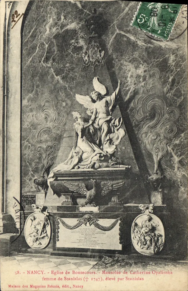 Nancy - Kirche von Bonsecours - Mausoleum von Catherine Opalińska († 1747) - Errichtet von Stanislas - Vorderseite