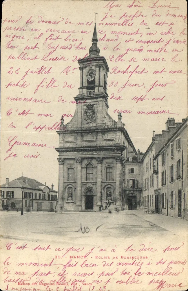 Igreja de Bonsecours — Nancy — Maison des Magasins Réunis, n°30 - Frente