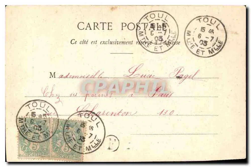 Igreja de Bonsecours — Nancy — Maison des Magasins Réunis, n°30 - Verso