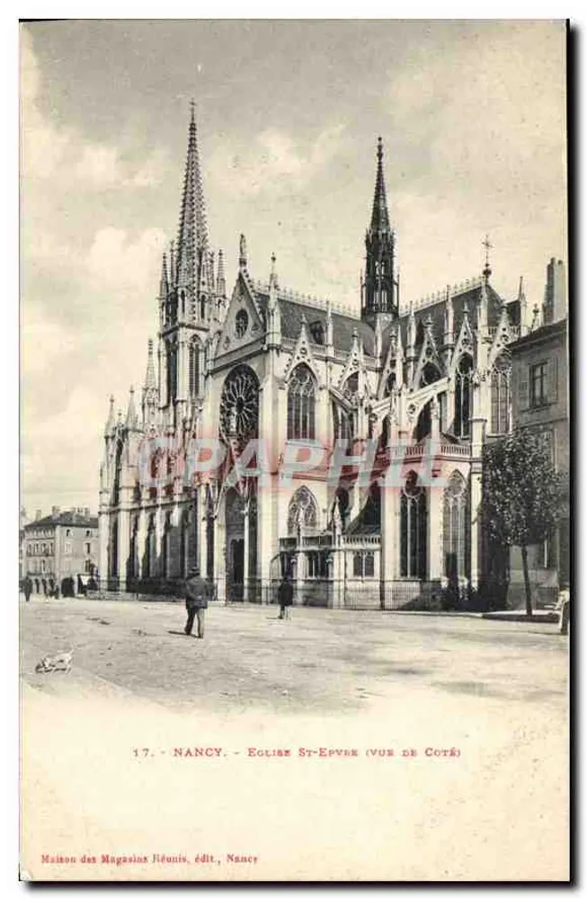 Nancy - Igreja de São Epvre (visão lateral) — Maison des Magasins Réunis, editora, Nancy, n°17 - Frente