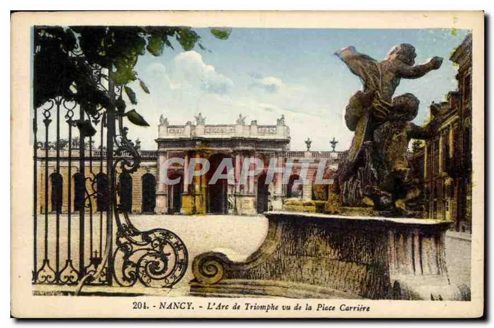 NANCY - Ansicht des Arc de Triomphe von der Place Carrée — Edition V. Reeder, Nancy, Nr. 204 - Vorderseite