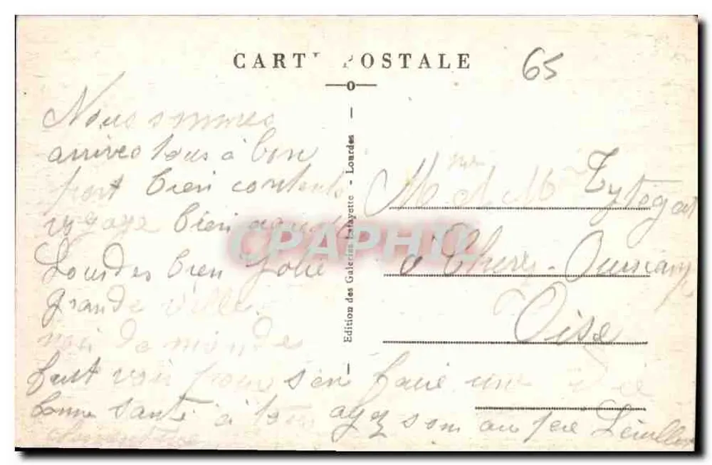 Lourdes — Grotta Massabielle — Wydawca P.D. n°98 - Rewers