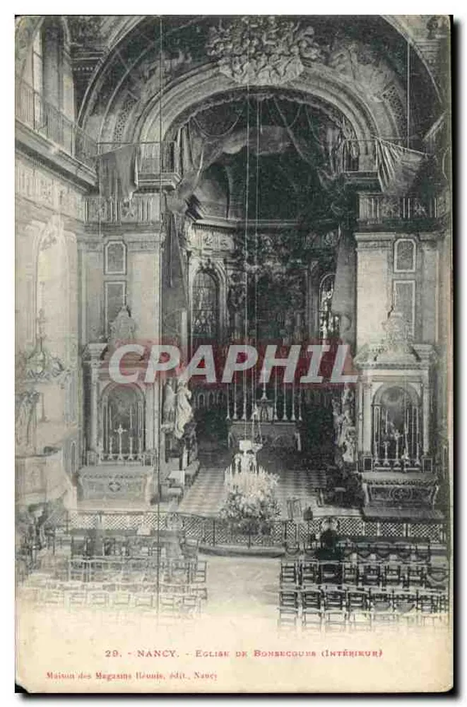 Nancy - Igreja de Bonsecours (Interior) — Maison des Magasins Léonis, editor, Nancy - Frente