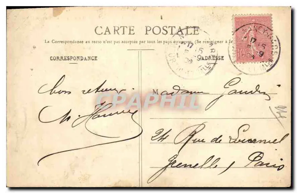 NANCY — Igreja St-Epvre e Place des Dames — Impressora Renaud, Sacy - Verso