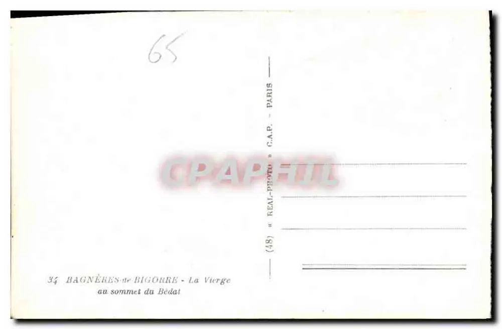 Bagnères-de-Bigorre — Die Jungfrau am Gipfel des Bédat — C.A.P. — n°34 - Rückseite