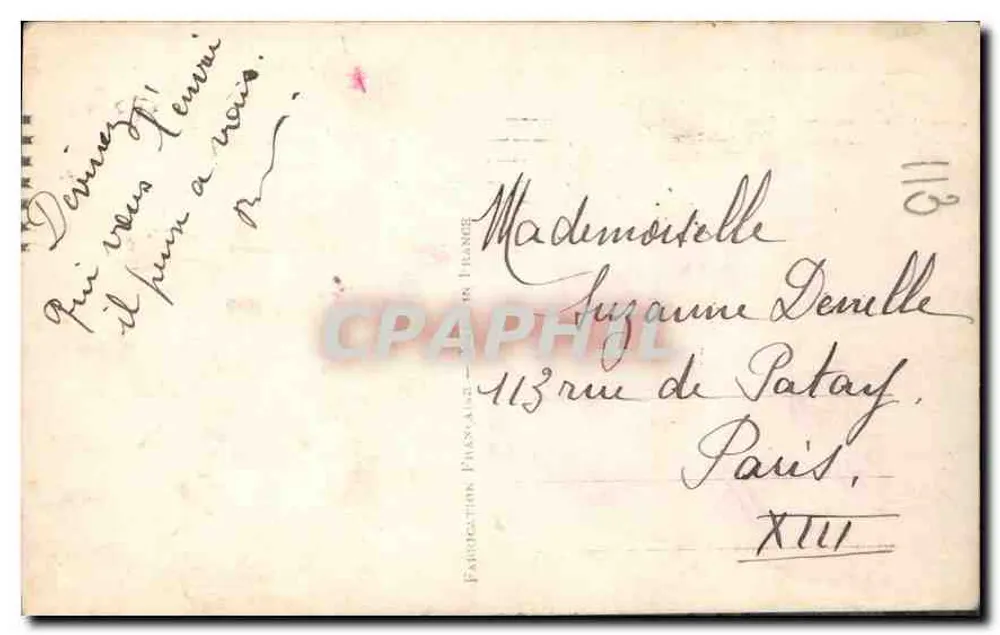 Homem em traje — cartão de boas-vindas 'Bom Ano' — editor DIX, Paris, n° 2300 - Verso
