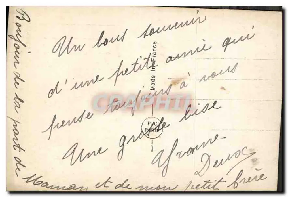 Mulher jovem sorridente — com coroa de rosas — P.C. PARIS 1272 - Verso