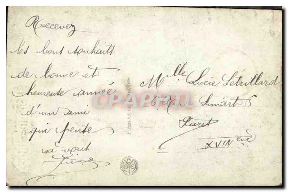 Casal — Boa Ano — WA NOJER, n° 668 - Verso