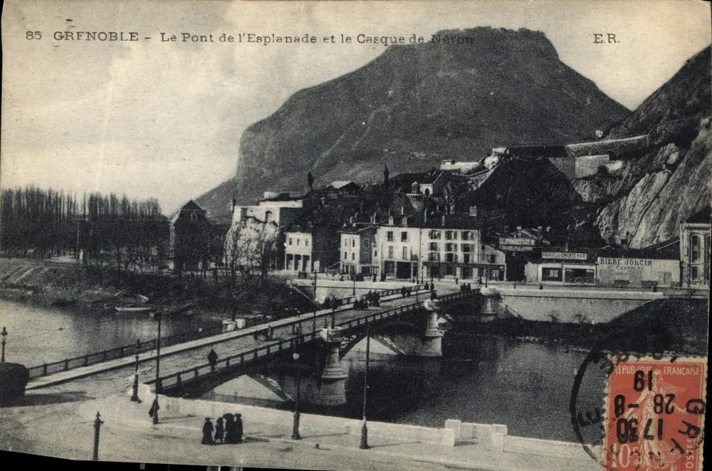 Grenoble — Il Ponte dell'Esplanade e il Casco di Nerone — E.R. - Recto